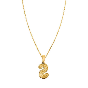 White Diamond S Pendant in 10k Yellow Gold .31 Ctw